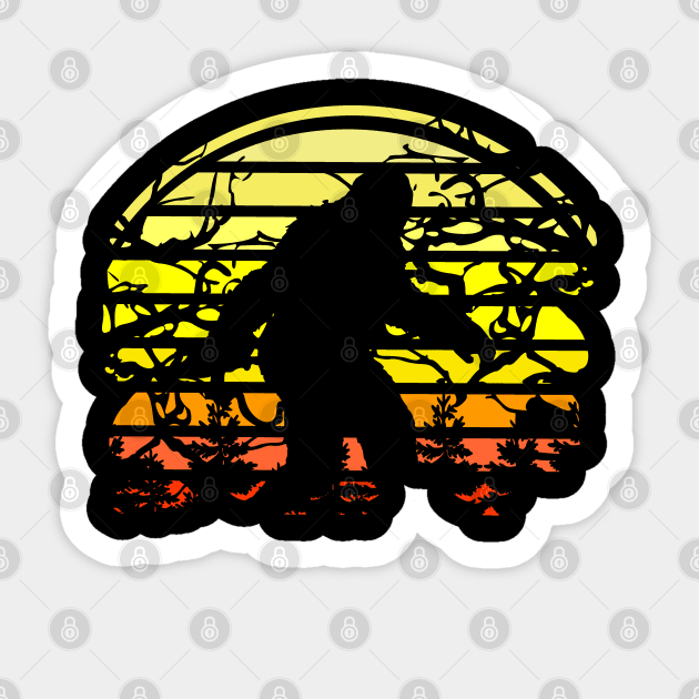 Funny Bigfoot and Sasquatch T Shirts Sticker by DHdesignerPublic